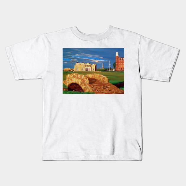 Old course at Saint Andrews 18th hole Kids T-Shirt by terryhuey